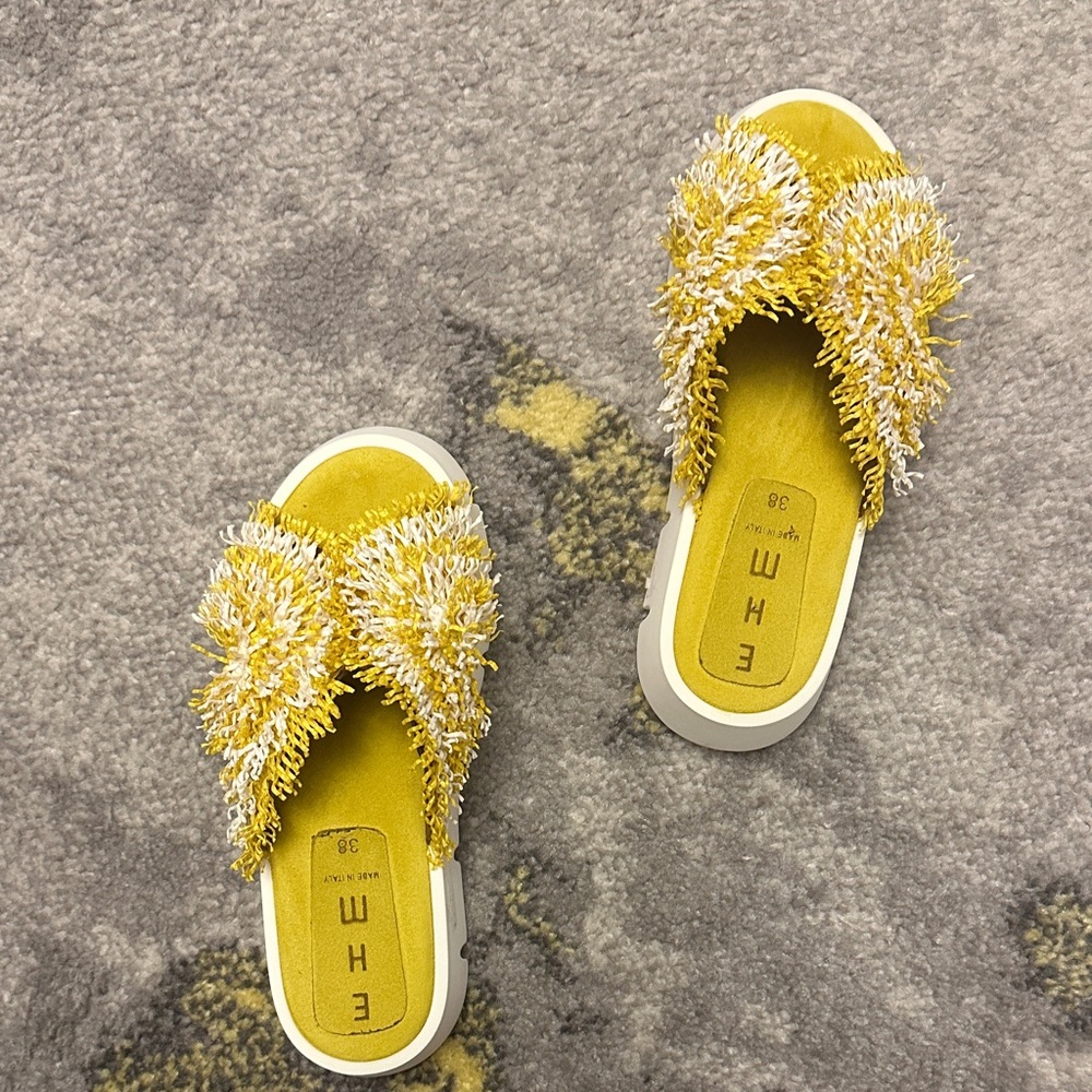 Elegant Yellow Textured Women's Sandals